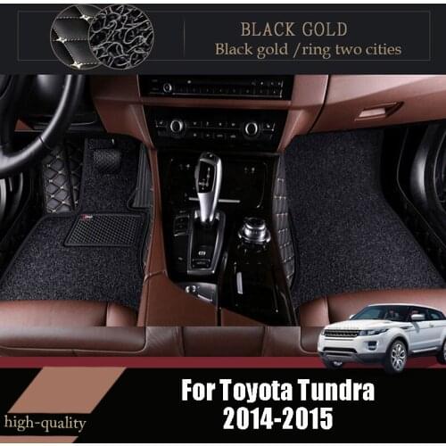 Car Floor Mats Carpets For Toyota Tundra 2015 2014 Luxury Double Layer Wire Loop Auto Interior Accessories Leather Custom Rugs