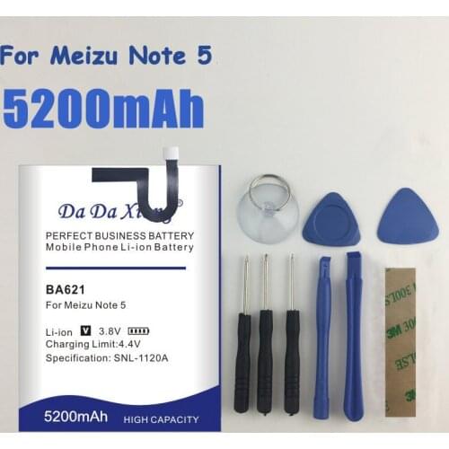 BA621 5200mAh Battery For Meizu Meilan Note 5 M5 Note5 Replacement Phone Batteries+Gift tools +stickers