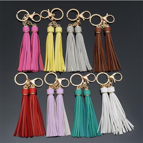 Fashion Alloy Keychain Leather Tassel Pendants DIY Crafts Garments Phone Jewelry Decorative Fringe Trim Fringe Bag Accessories
