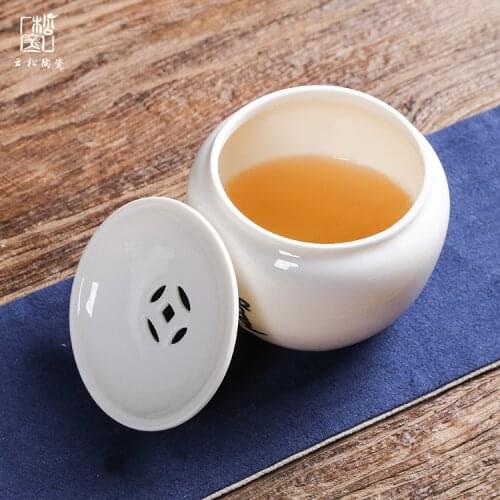 Whiteware Jianshui Jade Porcelain Small Number Tea Basin Tea Basin Copper Coins Tea Dregs Tea Table Accessories Tea Set Siteel