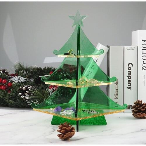 DIY Crystal Epoxy Resin Mold Christmas Tree Mold Snowflake Storage Box Jewelry Decoration Decoration Silicone Mold For Resin