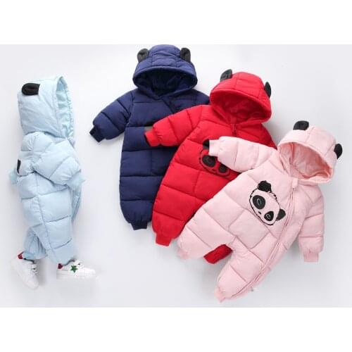 Infant Toddler Baby Girls Boys Winter Down Snowsuits Romper Jacket Hooded Jumpsuit Warm Thick Coat Outfit Clothes