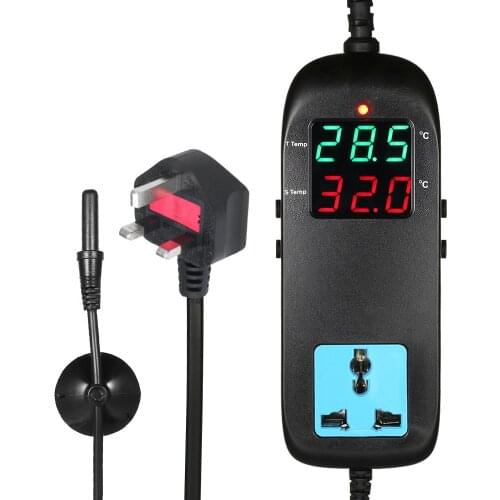 Electronic Thermostat LED Digital Display Breeding Temperature Controller Thermocouple Thermostat with Socket AC 90V~250V