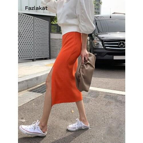 FAZLAKAT Slit Pencil Skirts