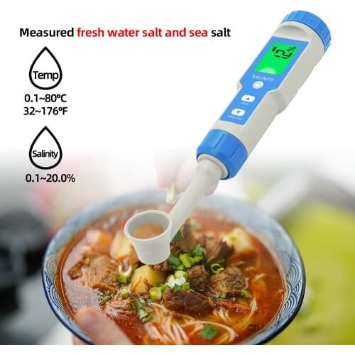 S-200 IP67 Waterproof Salinity Meter, Salinity tester, Food salinity Testing pen, High-precision Salt Concentration Meter