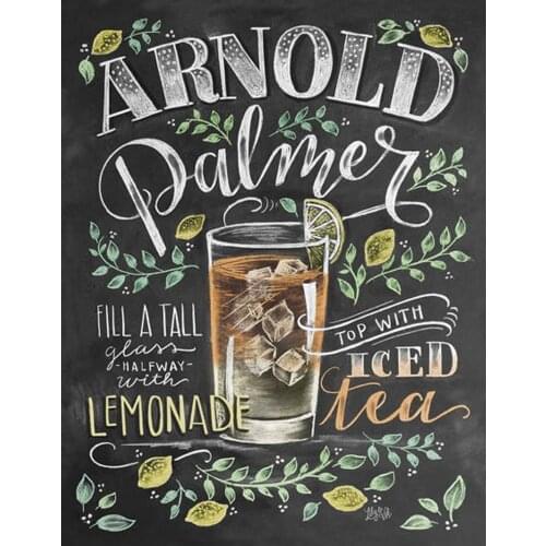 JMINE Div 5D Blackboard Chalkboard Glass Ice Orange Tea Leaf Full Diamond Painting kits art Scenic 3D paint by diamonds