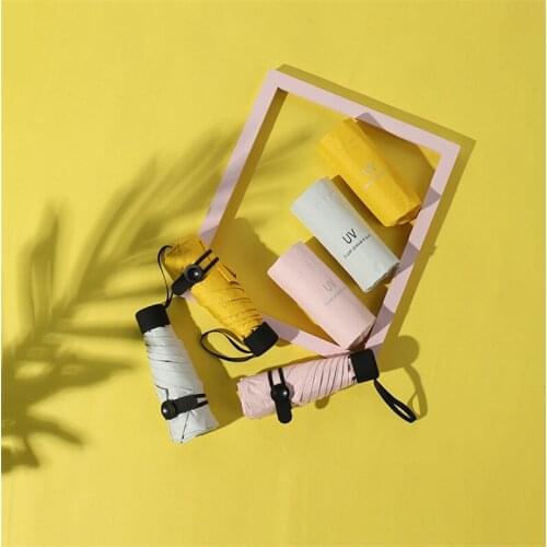 Pocket Mini Umbrella Anti UV Paraguas Sun Umbrella Rain Windproof Light Folding Portable Umbrellas for Women Children