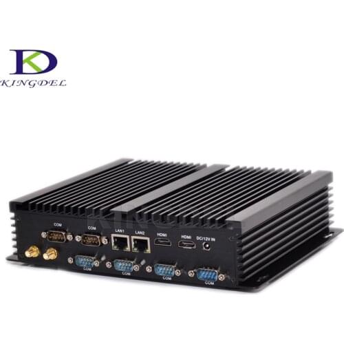 Kingdel New arrival Fanless Mini Industrial Computer Barebone Intel i7 5550U 4500U 8G RAM Desktop PC Win 10 Dual LAN 6 Com RS232