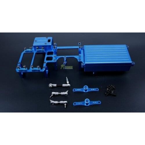 Alloy CNC Equipment box Set Dual Servo Tray Kit Fit for 1/5 Losi 5ive T Rovan LT KingmotorX2