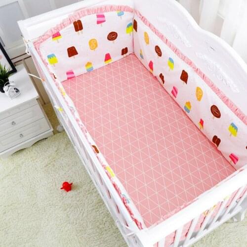 6PCS Baby Cot Bedding Set Baby Bumper Sheet,Bedding Nursery Anti-collisione decoracao quarto bebe (4bumper+sheet+pillow cover)