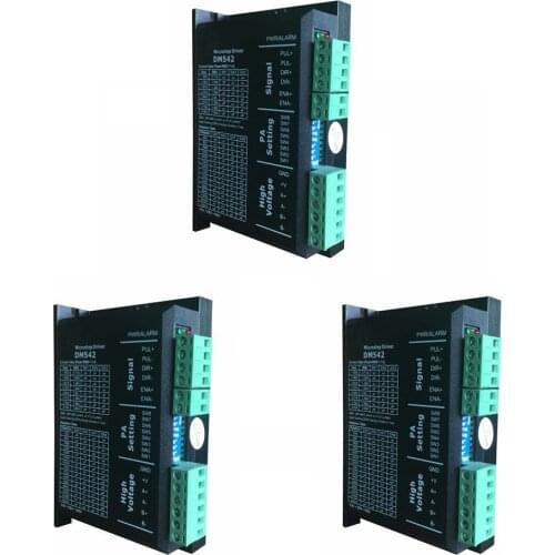 3PCS DM542 Stepper Motor Controller Leadshine 2-phase Digital Stepper Motor Driver 18-48 VDC Max. 4.1A 57 86 Series Motor