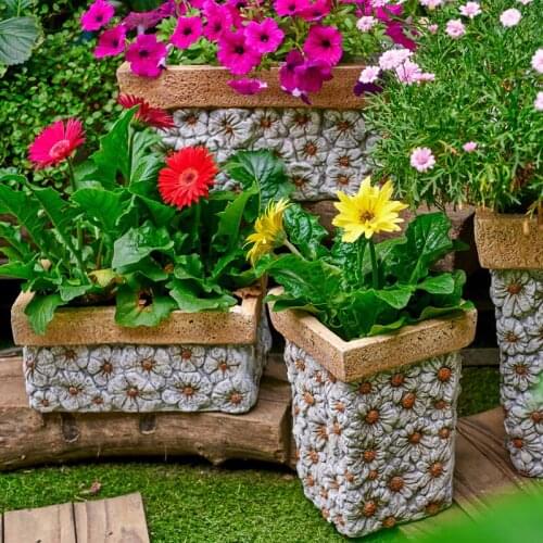 Creative Cement Flowerpot Balcony Courtyard PlantPot Ornaments Planting Green Plants Potted Garden Decoration Accessories Crafts