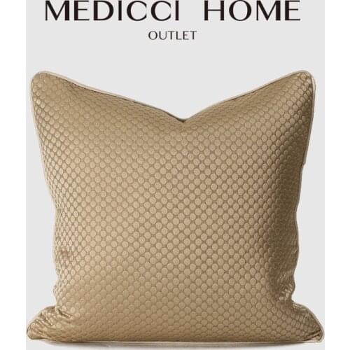 Medicci Home Polka Dots Jacquard Cushion Cover Beige Khaki Spots Cozy Throw Pillow Cover Case For Couch Sofa Bed Comfortable