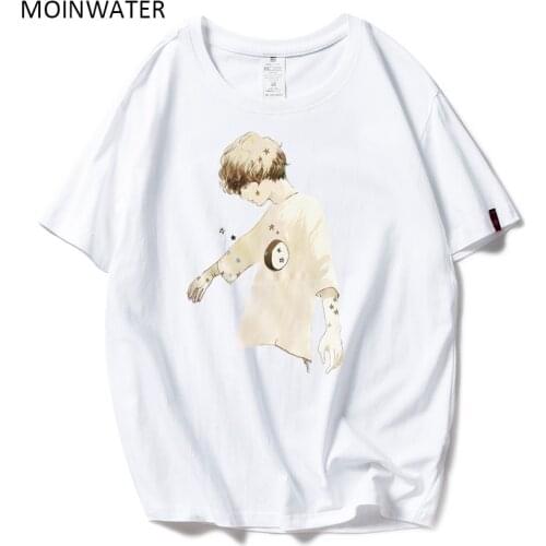 MOINWATER New Summer Cotton Harajuku T shirt Vogue Casual Cotton Tees Short Sleeve Female Comfortable T-shirt Tops MT1956