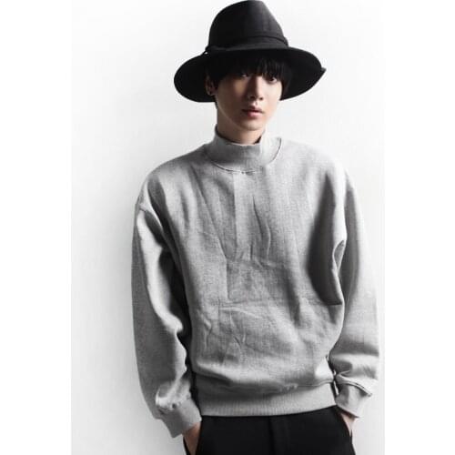 Mens sweater casual versatile high street style reverse polarity Sweatshirt sweater personality loose large size top