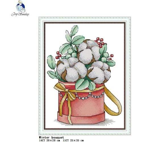Winter bouquet count printing cross stitch kit 14CT 11CT Chinese embroidery DIY needlework sewing kit home decoration painting