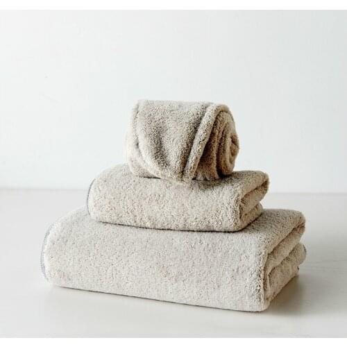 Skin-friendly Coral Velvet Towel Set Dry Hair Cap Face Bath Towel Super Absorbent Quick Dry Bathroom Towel for Home Hotel