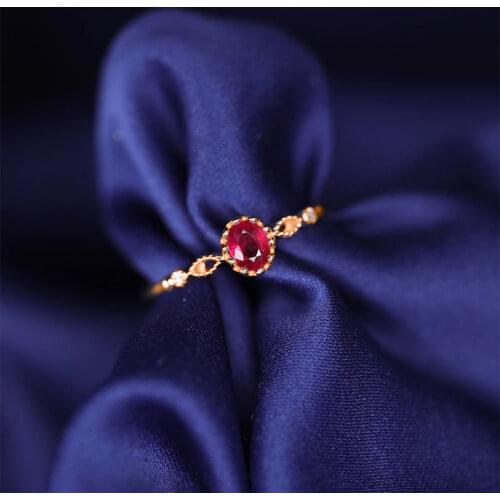 New original design oval faceted ruby opening adjustable ring winding creative light luxury charm women silver jewelry