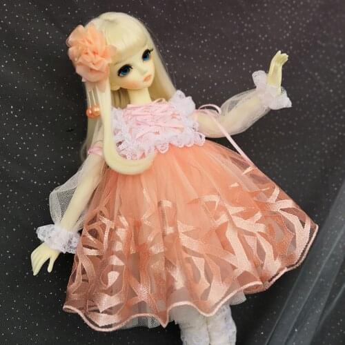 Doll Clothes 1/4 BJD SD MDD Dress Include Headdress, Lovely Doll Accessories free shipping