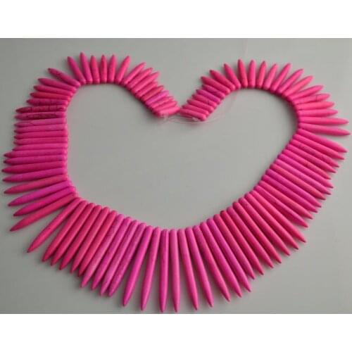 Wholesale Pink Spike Beads Howlite Howlite Loose Beads 20-50mm 17'' Necklace Jewelry Making Beads 5pc/lot