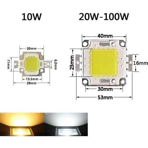 COB light Beads 10W 20W 30W 50W 70W 100W smd bulb floodlight square lamp high brightness DIY DC 12V 36V cool warm white LED Chip