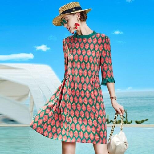 Summer Boho Print Mulberry Silk Beach Maxi Dress 2021 Casual Vintage 4XL Plus Size Dresses Women Elegant Bodycon Party Vestidos