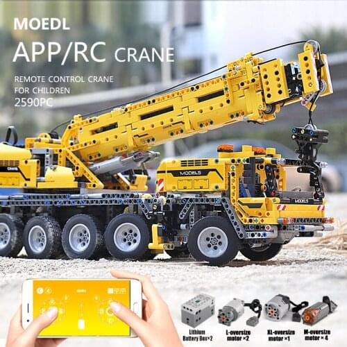 APP Control New Car Engineering vehicle Mobile Crane MK II Set Kid Christmas Toys Gifts Building Blocks Bricks Kits 20005
