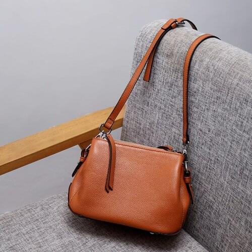 Simple Brand Designer Women Shoulder Bag 100% Genuine Leather High Quality Lady Crossbody Bag Fashion Tote Handbag