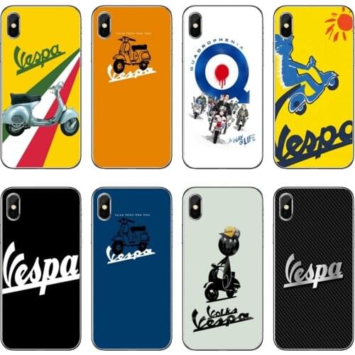 Vespa Scooter Transparent Phone Case For iPhone 12 11 Pro Max Mini XS Max XR X 8 7 Plus 6 6S Plus 5 5S SE 2020