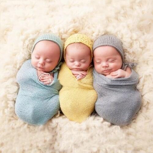 Various Color Infant Photography Swaddle Elastic Wrap Cloth Baby Photo Props