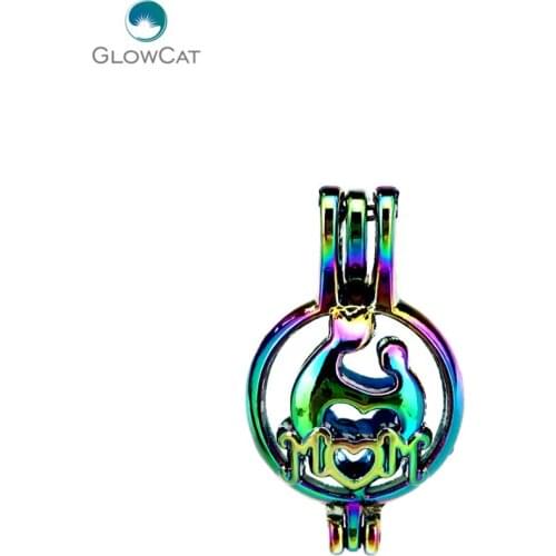 C561 5pcs/lot COLORS Multicolor 26mm Baby Mom Finger Pearl Beads Cage Pendant Pearl Locket Fairytale Party