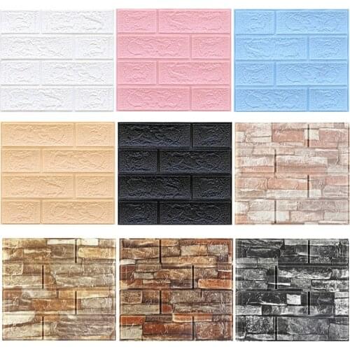 Wallpaper 1pcs Self adhesive Peel and Stick 3D Wall Panel Living Room Brick Stickers Bedroom Kids Room Brick Papers Home Decor