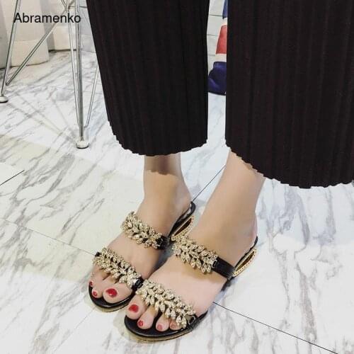 Shoes Summer Style Sandals Women Open Peep-Toe Sandals Flat Roman Sandals Black Shoes Women Lady Flip Flops Footwear Size 34-41