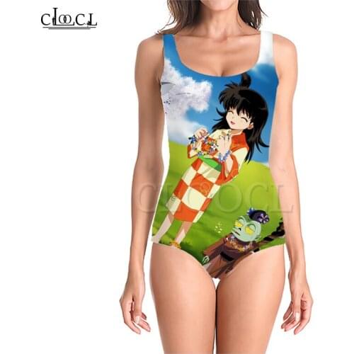 CLOOCL Japanese Anime Inuyasha 3D Print Girls One-piece Swimsuit Bathing Suit Sleeveless Slim Sexy Women Swimwear