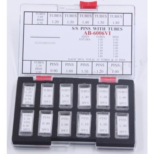 T-6006 S/STEEL PINS WITH TUBES 35 SETS Free Shipping