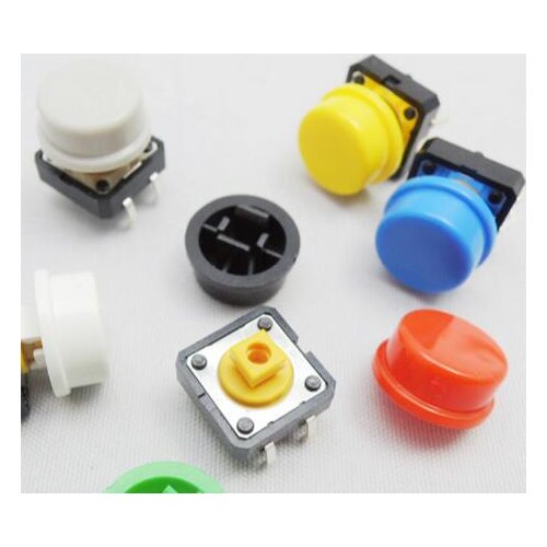 [VK] 100PCS Tactile Push Button Switch Momentary 12*12*7.3MM Micro switch button + (5 colors * 20pcs =100pcs Tact Cap)
