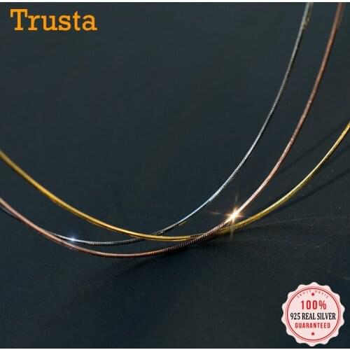 TrustDavis Genuine 925 Sterling Silver Fashion Snake Chain Accessories For Woman 40cm/45cm Chain Clavicle Necklace DB968