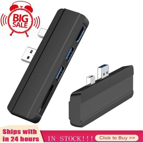 USB HUB 3.0 Docking Station For Microsoft Surface Pro 4/5/6 To USB3.0 Port -compatible SD/TF Reader Splitter Adapter