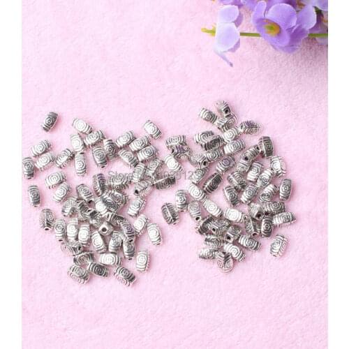 High Quality 100Pcs 5x9mm Column Shape Retro silvering White Tibetan Jewelry Spacers Beads DIY Creative Jewellery Making w2390