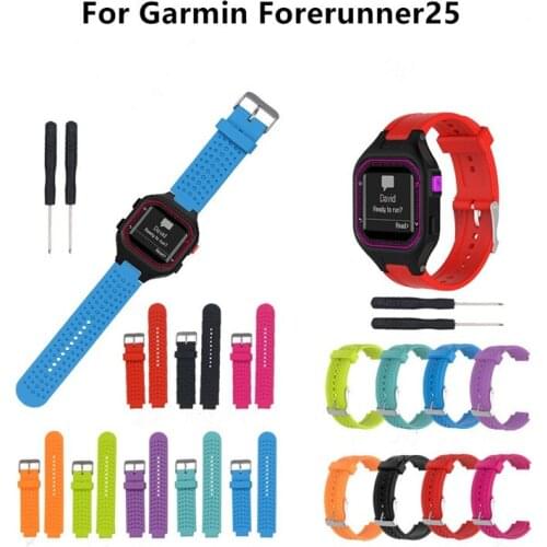 High Quality Replacement Watch Band For Garmin Forerunner 25 Silicone Wrist Strap Bracelet Women/Men S/L With Two Tools