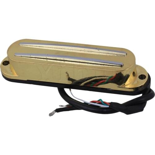Yibuy Dual Rail Dual Coil Pickup Magnetic Humbucker for Electric Guitar Gold