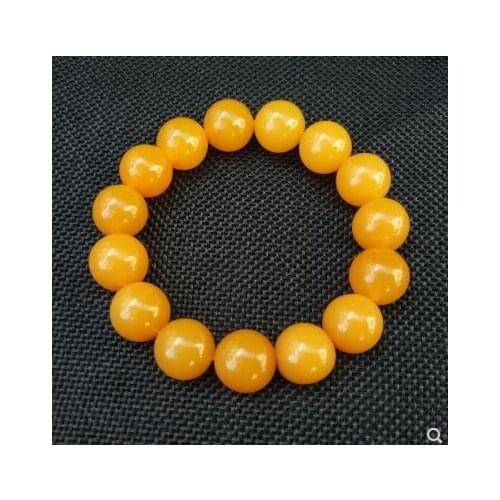 Yellow huanglong yu round beads bracelet natural yu stone beaded bracelet jewelry Lucky stone for Taurus, Gemini and Virgo Gift