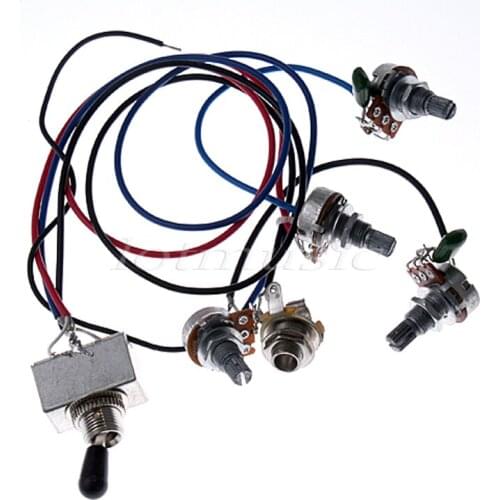 10* Wiring Harness Toggle Pickup Selector 3WBT 2V 2T 1J 500K Pots For Electric Guitar Replacement