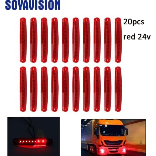 20pcs Car External Lights LED 24V LED Auto Car Bus Truck Lorry Side Marker Indicator low Led Trailer Light Rear Side Lamp