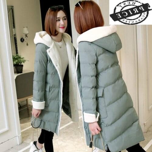 2021 Long Parkas Winter Jacket Women Hat Hooded Velvet Coat Ladies Thick Cotton Clothes Female Tops Chaqueta Mujer LWLaa2