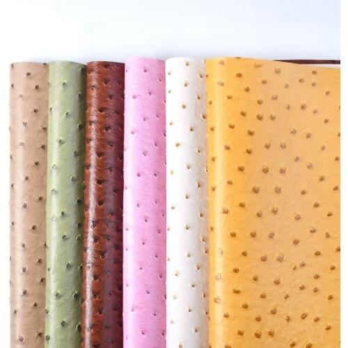 25*34cm Ostrich Pattern Artificial Leather Fabric PU Imitation Leather Soft Bag Sofa Fabric Waterproof Luggage TV Wall Case