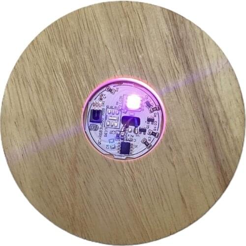 4X7B 1 Piece LED Night Light Wooden Holder Display Stand for Crystals Glass Ball Illumination Lamps Accessories Touch Control