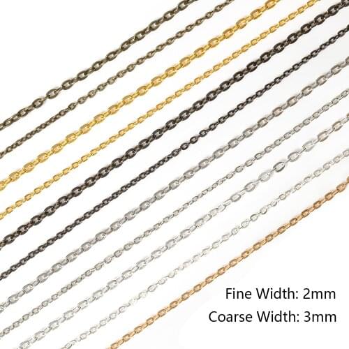 5m/lot Necklace Bracelets Metal Chains Antique Bronze Plated Bulk for DIY Jewelry Making Findings Materials Supplies Wholesale
