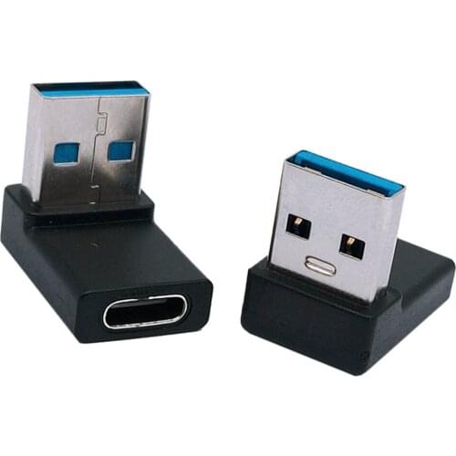 USB Typ C Weibliche Zu USB 3,0 Männlichen Adapter 90 Grad Ellenbogen Typ C Konverter Adapter Für Schalter LIte PS4 PC