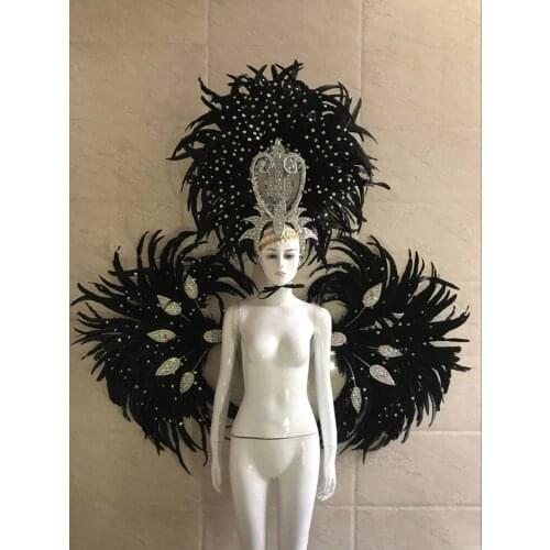 Latin dance Samba accessories Fashion exquisite headdress feathers Delicate dance shows accessories